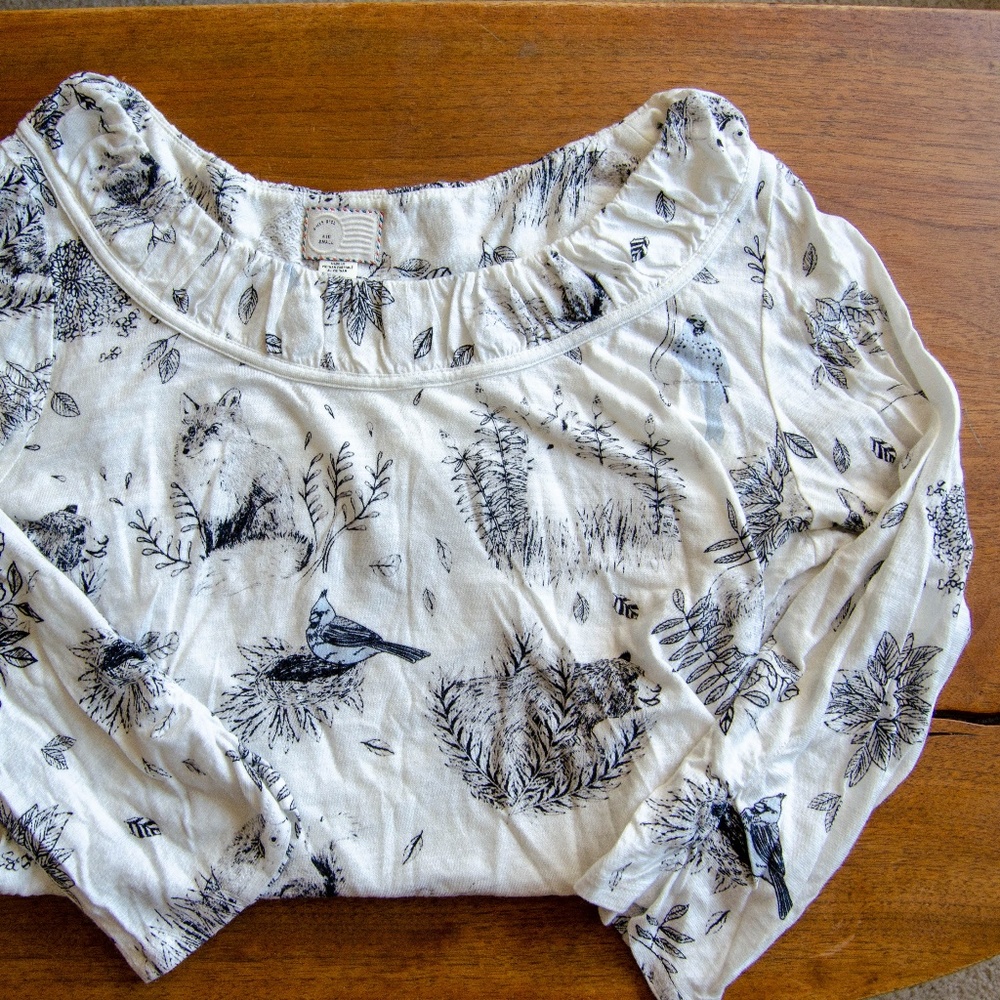 Anthropologie animal print shirt